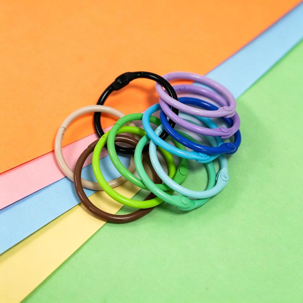 30mm Colorful Metal Book Ring & Keychain Buckle - DIY Open Jump, Loose-Leaf & Card Holder