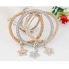 Platform Explosion, European and American Flash Diamond Big Peach Heart, a Variety of Three-color Corn Chain Bracelets, Three-piece Bracelets