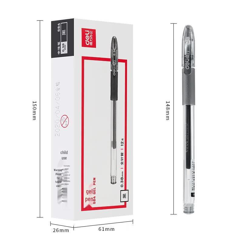 Deli S84 0.5mm Black Full Needle Tip Gel Pen