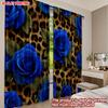 Set Of 2 Flat Printing Happy Valentine Day Curtains Romantic Red Digital Printed Polyester Drapes Family Party Made