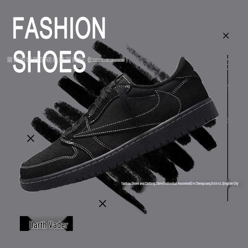 AJ1 Reverse Swoosh Low-top Sneakers - Co-branded Unisex Retro Basketball Shoes