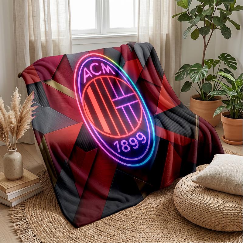 AC Milan Theme blanket Soft Flannel Blanket Plush Throw Blanket Cozy Sofa Bed Blanket for Home Decor