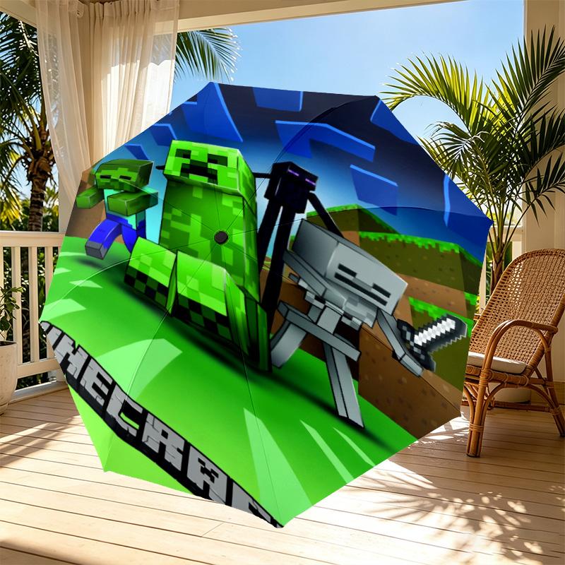 Gamer Print Automatic Open Close Umbrella, Portable Foldable Umbrella, for Outdoor Commute Camping Trip, Ideal Birthday Gift
