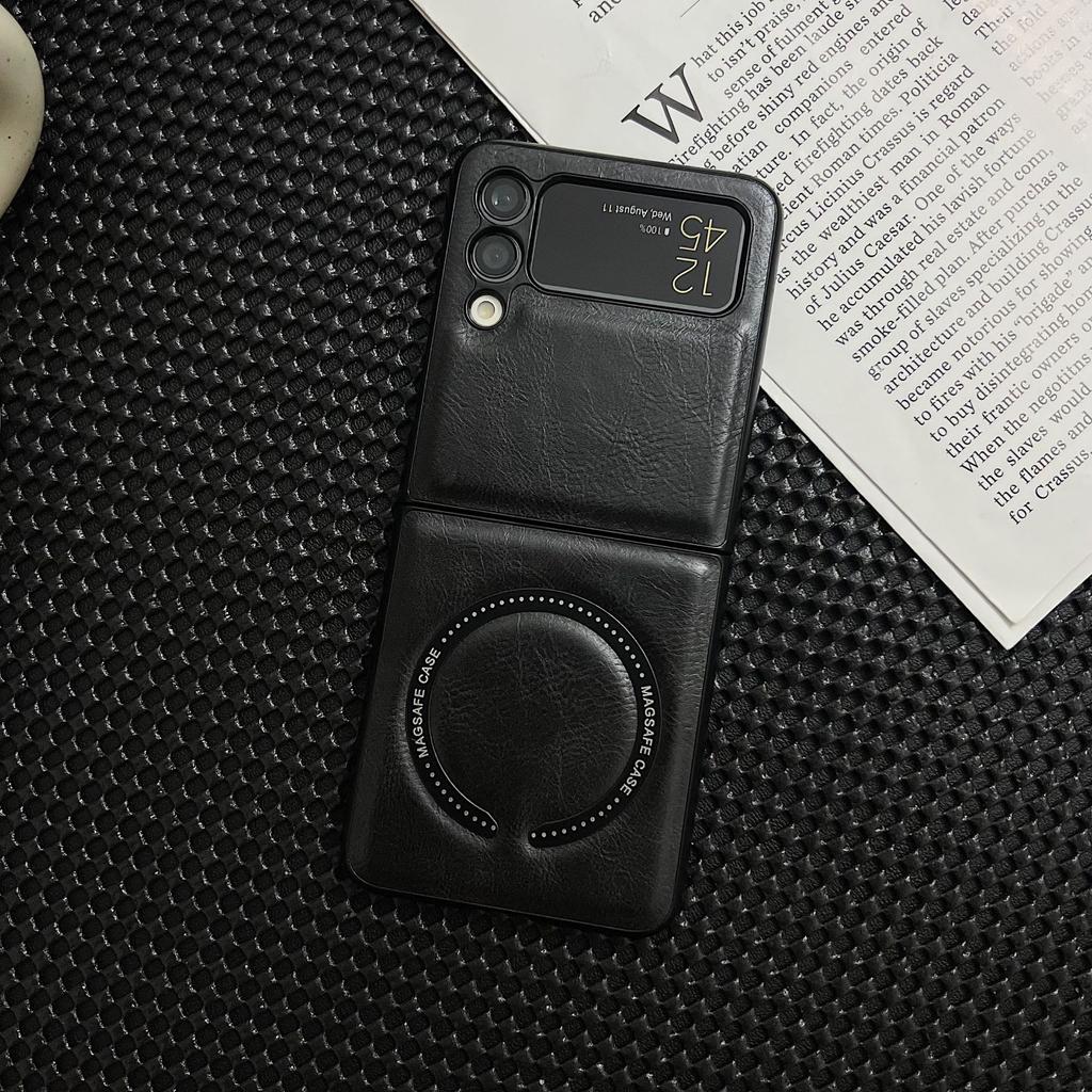 Suitable for Samsung Galaxy Z Flip6 Folding Phone Case ZFold6 Leather MagSafe Dustproof Tup Jacket