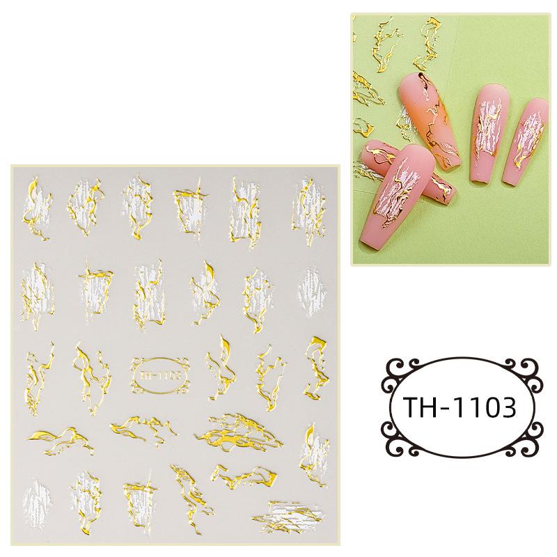 Hot Stamping Nail Stickers, Waterproof, Laser Design, DIY Nail Stickers, Nail Decoration, Nail Stickers, Party Decoration