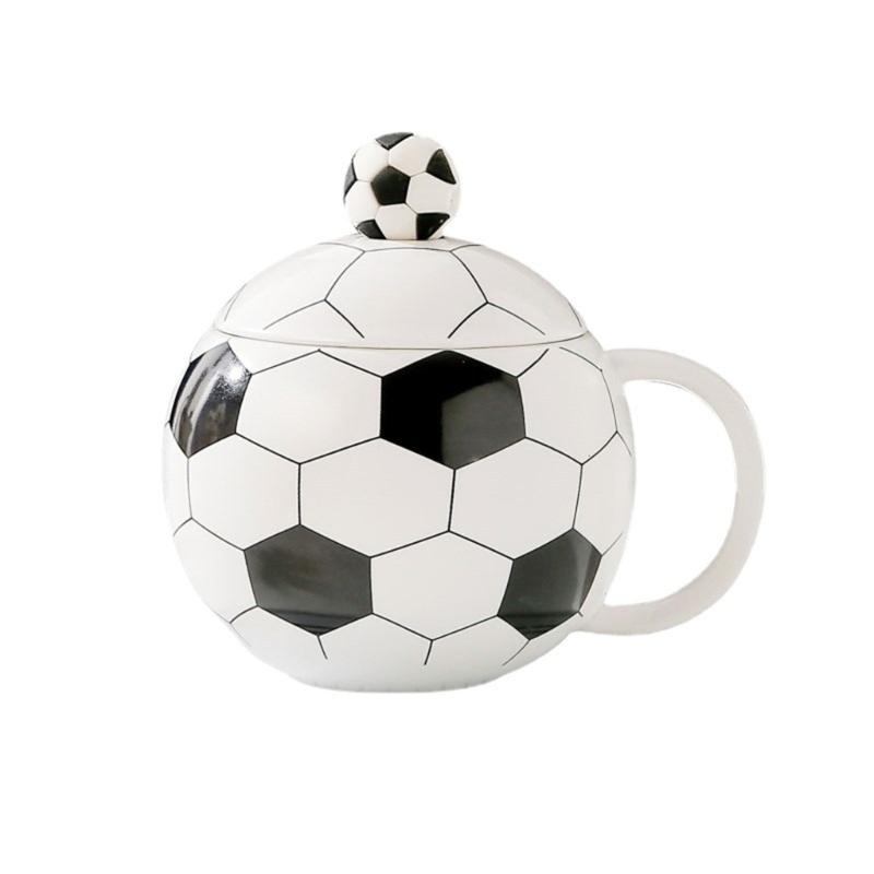 Ceramic Drinking Cup With Soccer Designs 400ml Coffee Mug For Sports Enthusiasts Soccer Theme Drinkware For Home