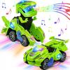 Dinosaur Transforming Robot Car Toy Dinosaur Car Transforming Toy Transforming Dinosaur LED Car with Light Sound Singing Toy Car Toy Dinosaur Car