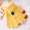 New children's children's gloves winter baby five-finger gloves boys and girls warm cartoon middle children's writing gloves winter