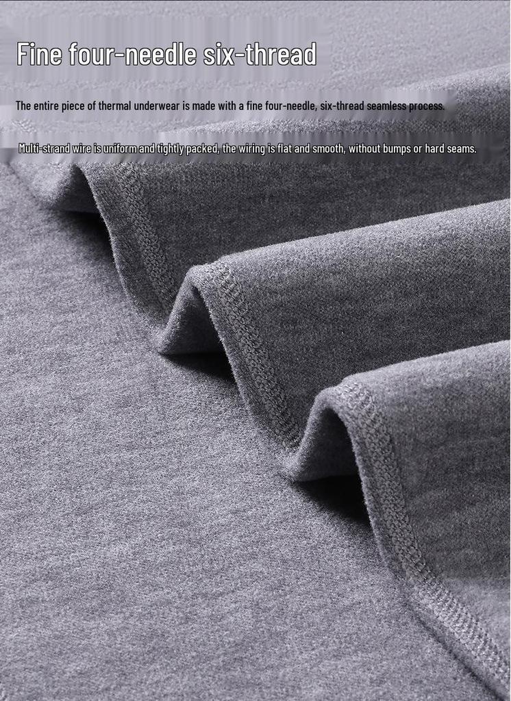 Men's & Women's Warm Velvet Underwear Set - Autumn/Winter, Cationic Brushed, Camel Hair