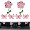 BIIANGE 6pcs Bling Butterfly Daisy Car Air Conditioner Vent Clip Flower with Air
