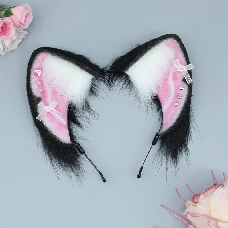 Comic Exhibition Handmade Plush Headgear Cute Girl Accessories Game Cos Props Yk Asian Wind Simulation Beast Ear Headband