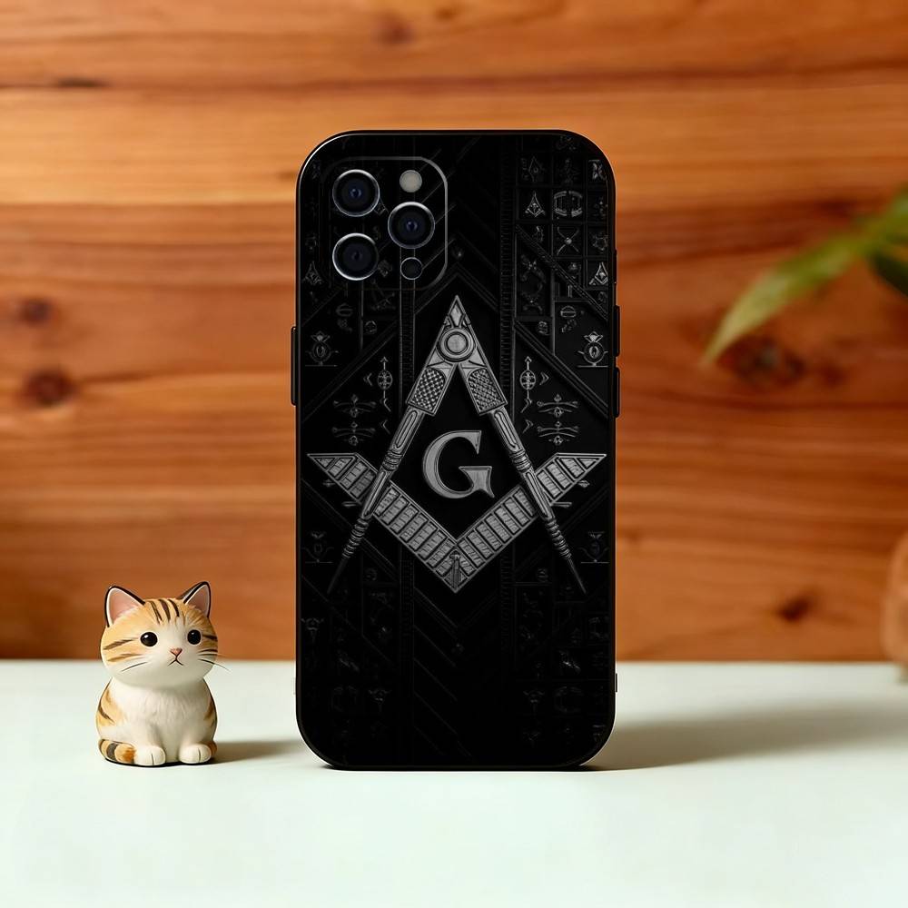 F-Freemasonry S-Symbol Phone Case For iPhone 17, 16,15,14,13,12,11 Plus,Pro Max, Others Soft Black Cover iPhone15pro