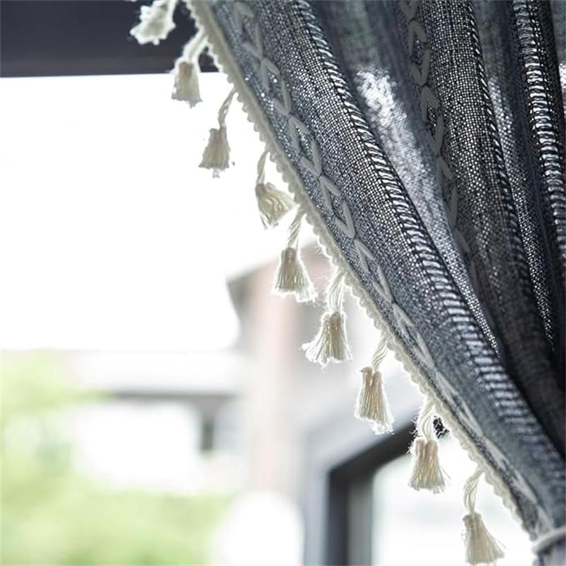 Home Door Curtain for Doorway, Light-filtering Privacy Curtain Bohemian Embroidered Curtain Decoration, Suitable for Temporary Room Dividers,