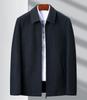 Men's Business Casual Autumn Wool Jacket - Non-Iron, Lapel Coat for Middle-Aged Dads