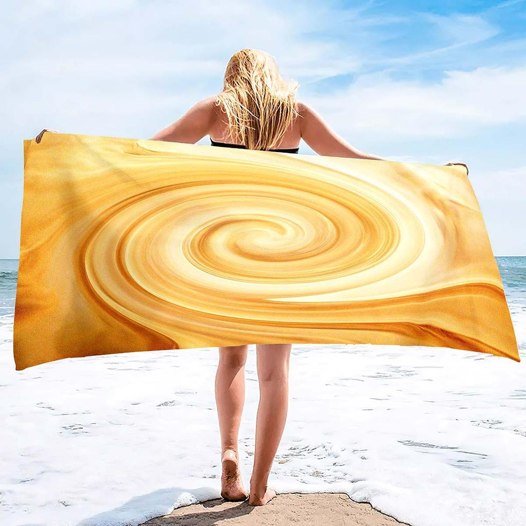 Colorful Whirlpool Series Seaside Vacation Beach Towel Swimming Bath Towel Microfiber Sports Towel