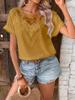Chiffon Loose Solid Dot Chiffon Cedar Pullover T-shirt Butterfly Sleeve Top Women's Clothing
