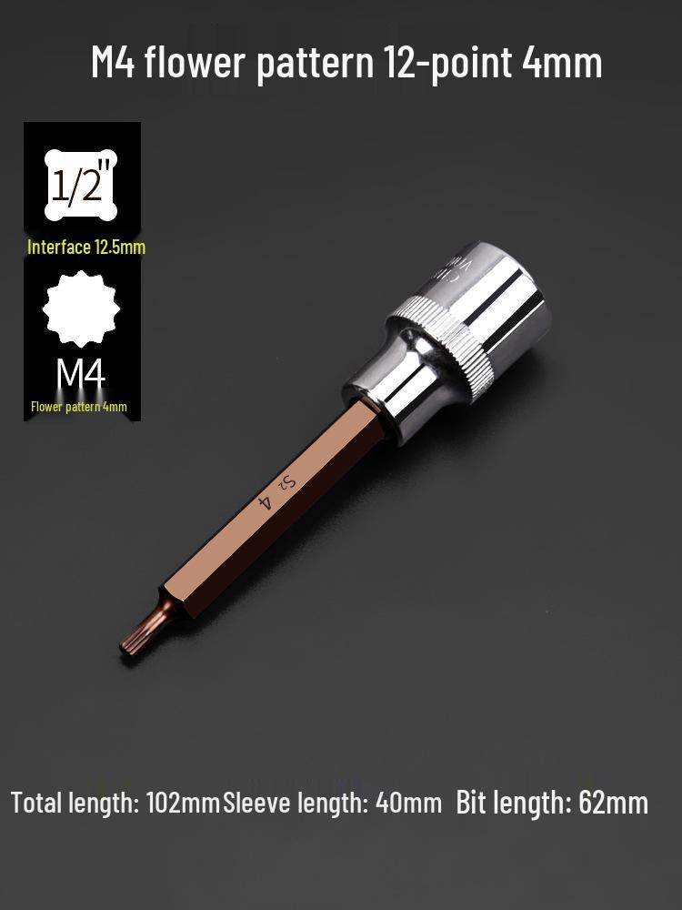 Pflaumenblüten M10 Vielzahn-Schlüssel & Sechskant-Schraubendreher-Set, 12-Punkt-Winkel, M14 Blütenförmiges Werkzeug