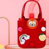Bag Cartoon Doll Cute Fur Ball Nylon Fashion Storage Basket Felt Tote Bag Women Handbag Candy Bag
