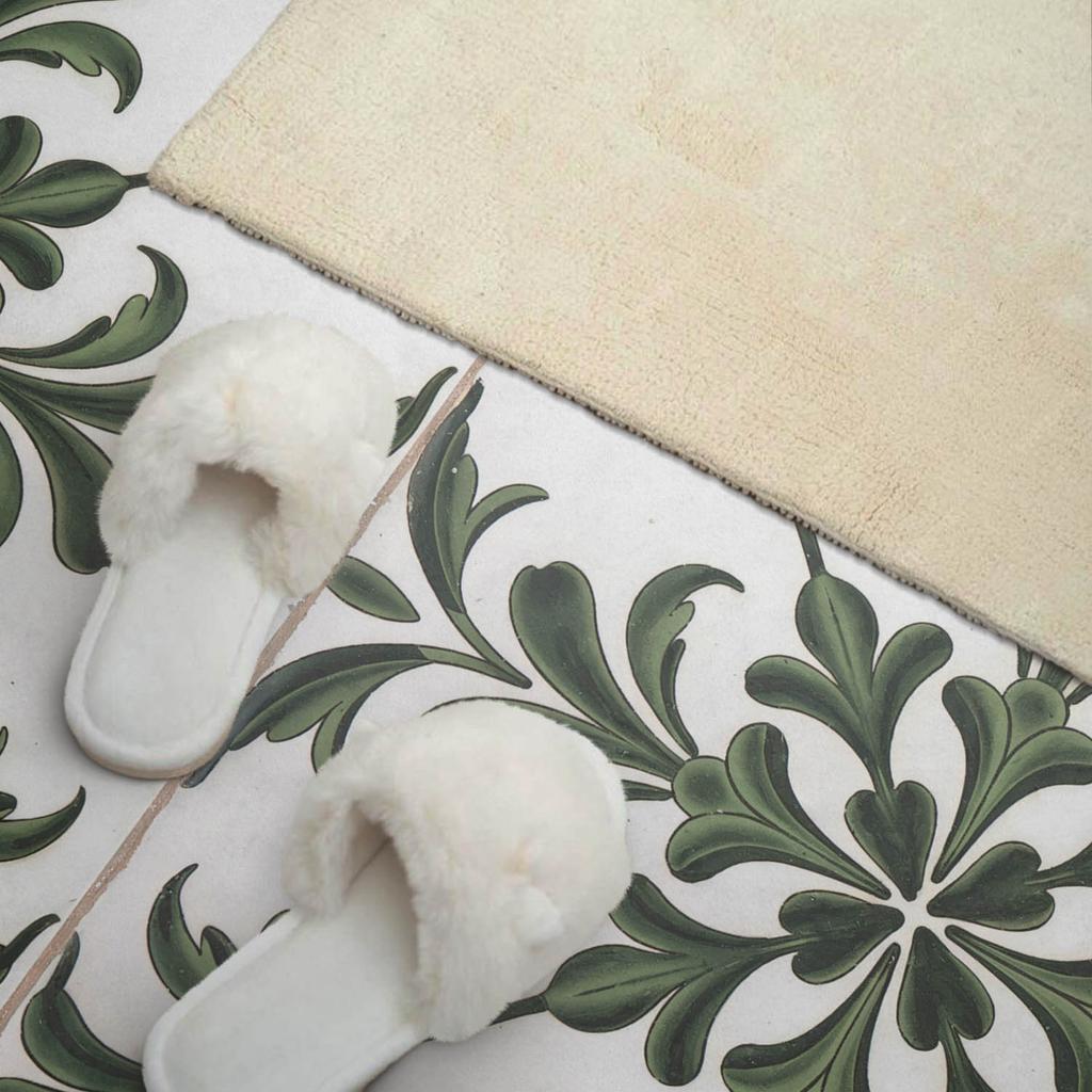 Vinyl Panel with Decor for Kitchen or Bathroom 120x60 cm Plant Motif on the Tile