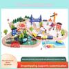 Wooden Track Train Set With 108 Pieces For Kids Educational Playroom