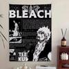 Bleach Monochrome Manga Tapestry Multiple Sizes High Precision Print Ichigo Kurosaki Anime Theme Polyester Wall Decor