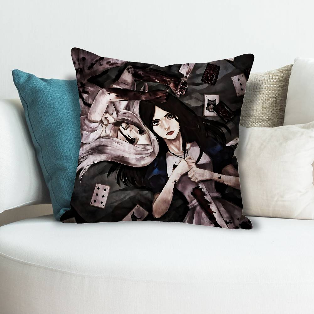GAME AAlice MMadness Returns Various Sizes Square Pillow Case For Car Home Bedchamber Decor Custom Valentine Gift