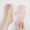 New Jelly Baotou Slippers for Women Fashionable, Hollow Out Breathable Half Tow Home Anti Slip Flat Bottomed Cool Scooter