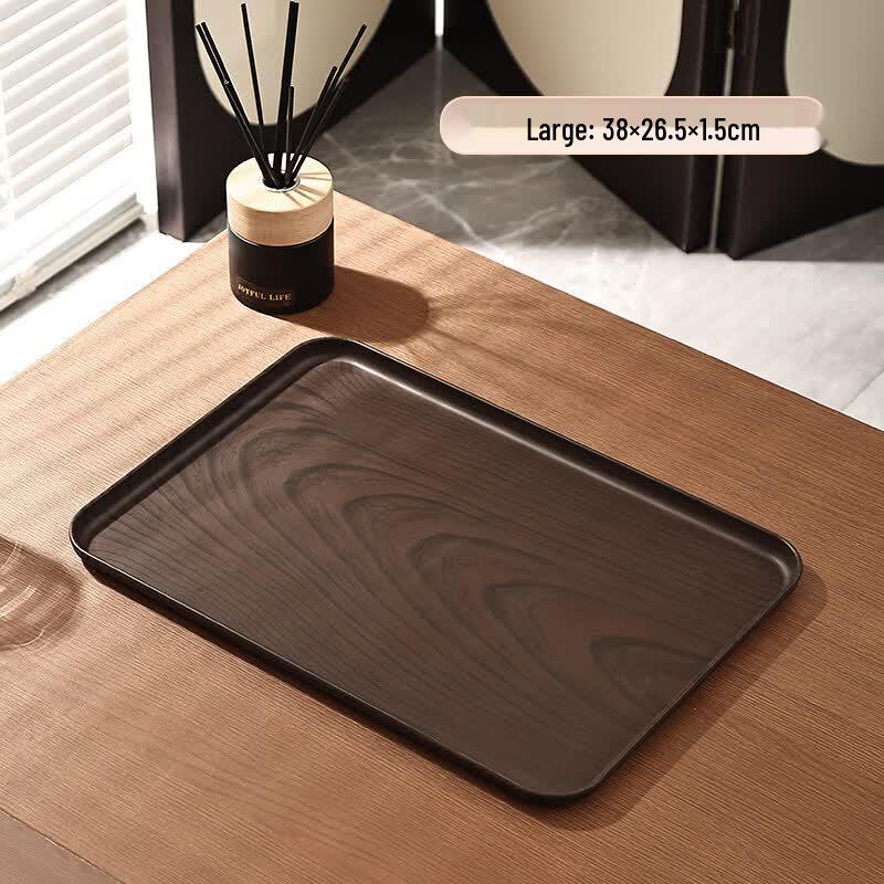 Japanese Style Faux Wood Grain Rectangular Tray