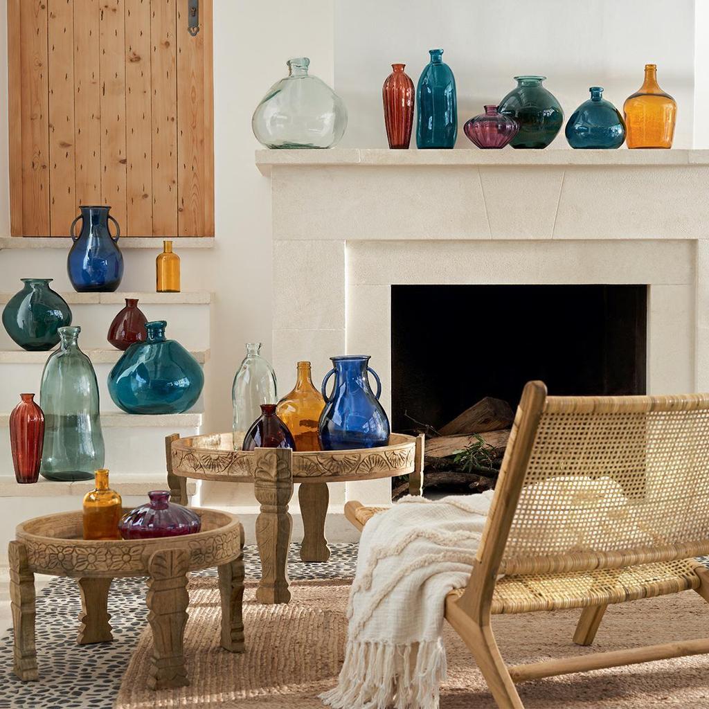 Candy green glass vase 26cm