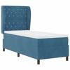 Box Spring Bed with Headboard Dark Blue 200 X 80 Cm Velvet
