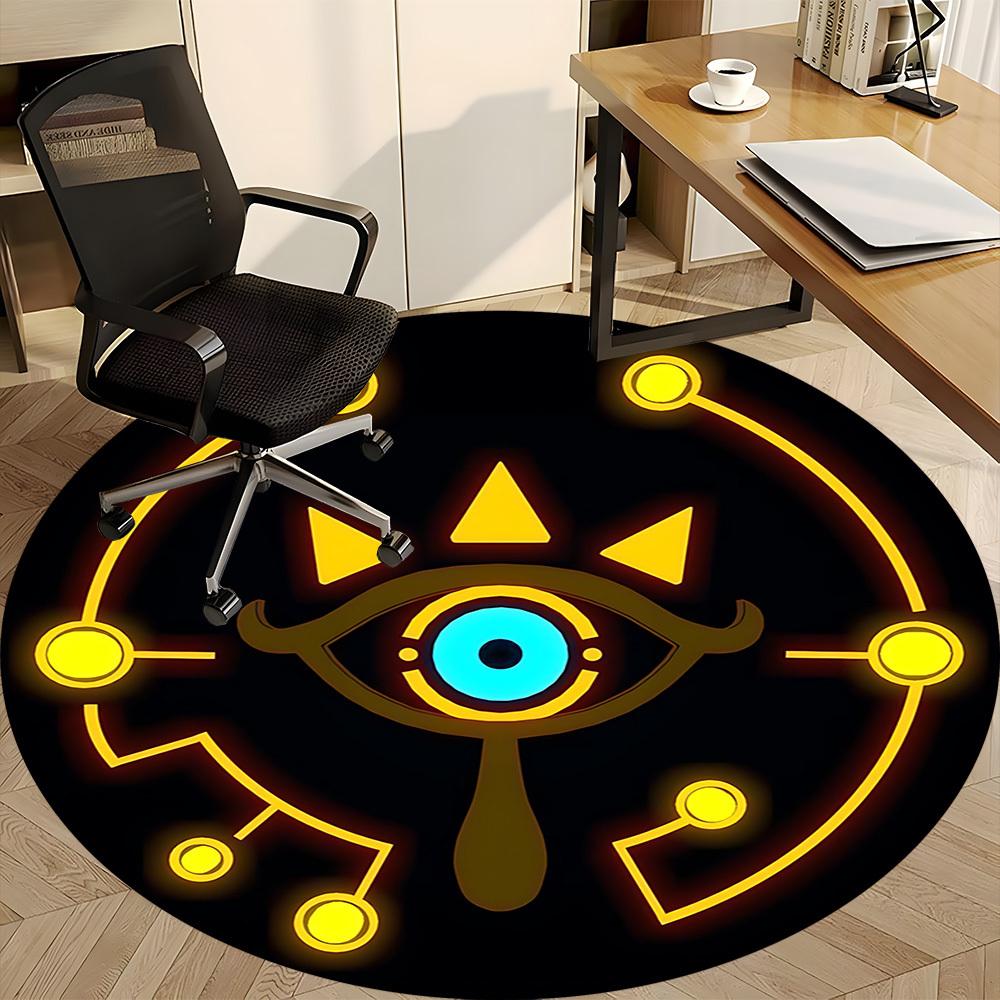 1pc Legend Zelda Symbol Office Round Area Rug, Under Office Chairs Bedroom Living Room Home Decor, Room Decoa1016239