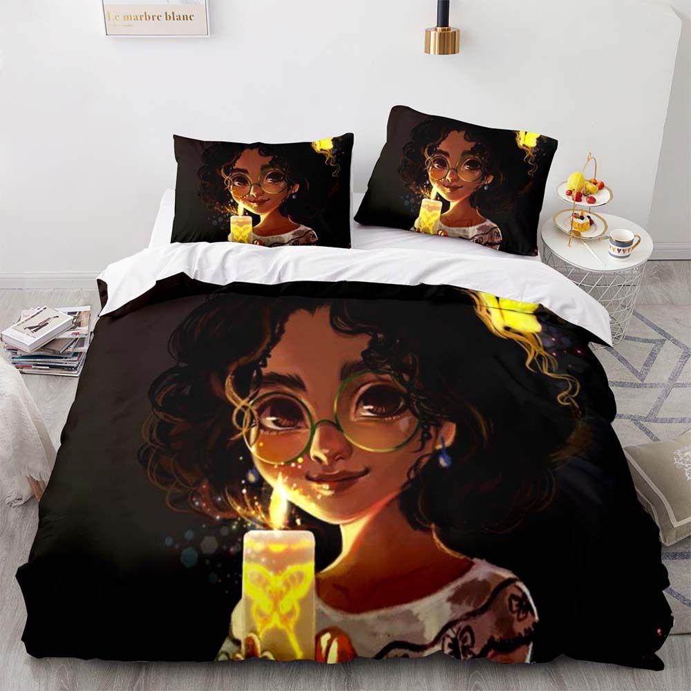 Disney Encanto Cartoon Print 2/3-pcs Bed Set Soft Bedding Set Cover