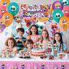 112Pcs Cartoon Birthday Party Decorations, Cartoon Accessories-Cartoon Backdrop Plates Balloons etc Party Supplies for Cartoon Birthday Favors & Decor