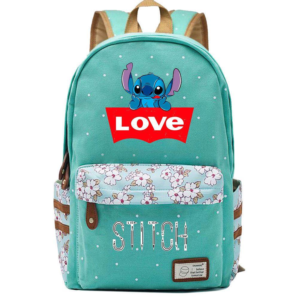 Lilo Stitch Backpack In Pink Or Blue Perfect For School Or Travel Made From High-quality Oxford Cloth
