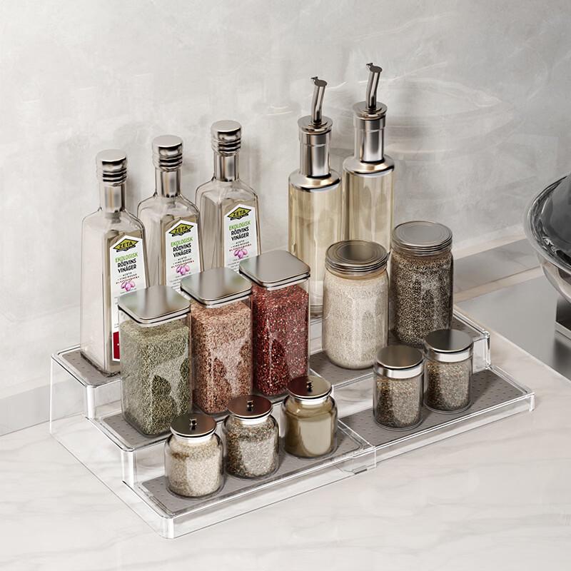 3-Tier Extendable Kitchen Countertop Spice Rack