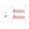 Silver French Tip Press On Nail Short Almond Full Cover False Nail Simple Stick On Nail Simple Artificial Nail
