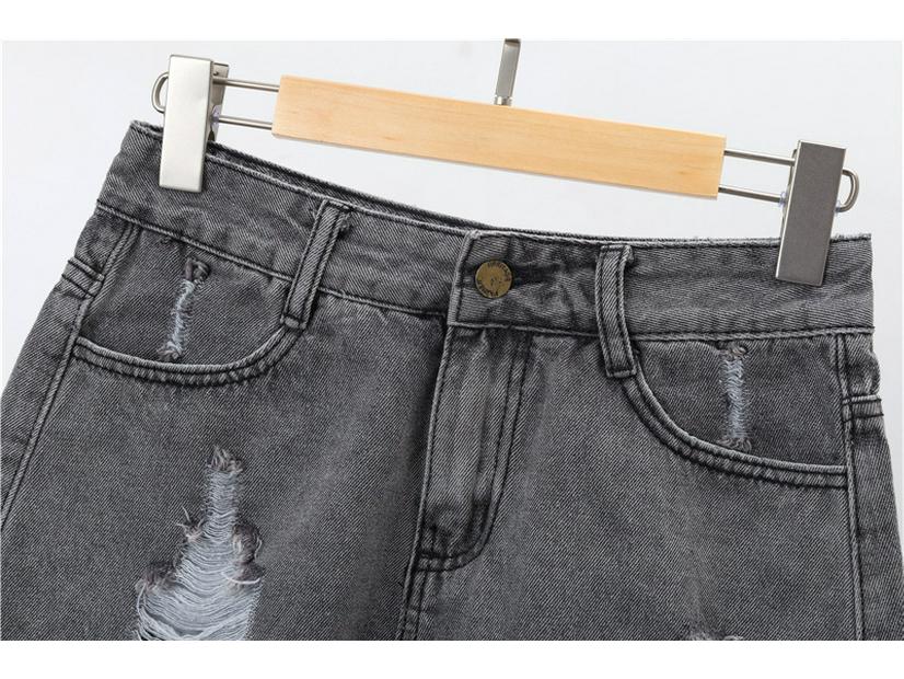 Summer Korean Style High-Waisted Ripped Wide-Leg Denim Shorts for Women - Plus Size, Slimming A-Line Hot Pants