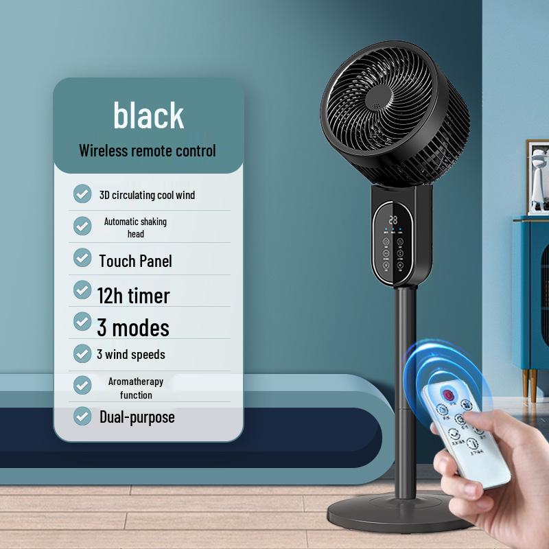 Jin Zheng Silent AI Voice-Controlled Air Circulation Floor Fan with Wireless Remote and Energy-Saving Timer