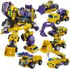 NBK 6 IN 1 New Transformation Toys Devastator Anime Action Figure Engineering Truck Bulldozer Excavator Blender Model Kids Gift