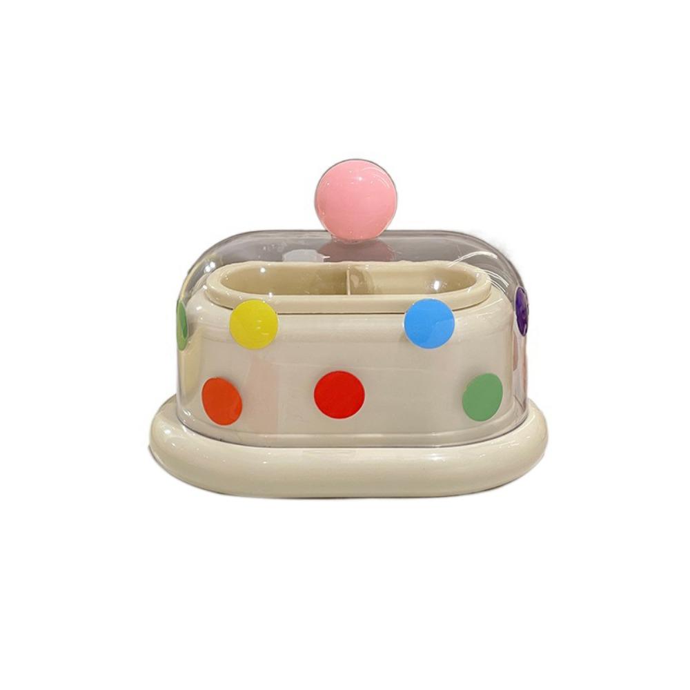 Double Grid Toothpick Storage Box Dustproof Cotton Swab Tube Dopamine Toothpick Box  Living Room