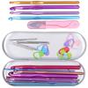 Crochet Hook Set Alumina Crochet Needle Colorful Sweat  Knitting Tools Household Supplies