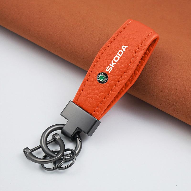 Car Solid Color Keychain Business Gift Men Women Keyrings For Skoda octavia 3 2 superb 3 kodiaq Fabia Kamiq Karoq Accessories lcvr69