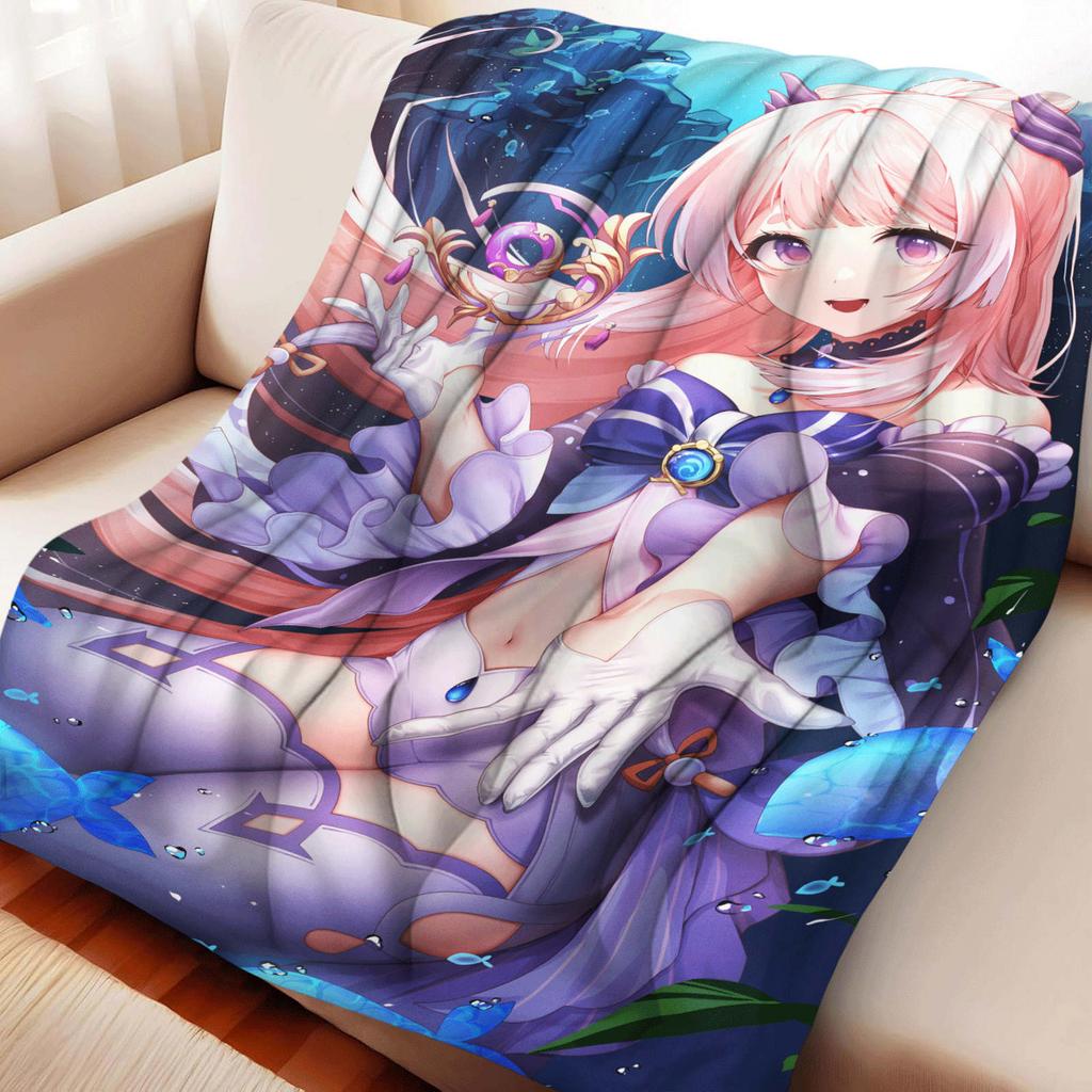 Cartoon Kirara Hutao Layla Flanelldecke Wärme Weich Anime Huohuo Elysia Glühwürmchen Nickerchen Decke Multifunktionale Dekor Decken