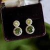 14 Silver Needle Zircon Earrings Medieval Vintage Light Luxury Stud Earrings Fashion Temperament Exquisite Earrings Women
