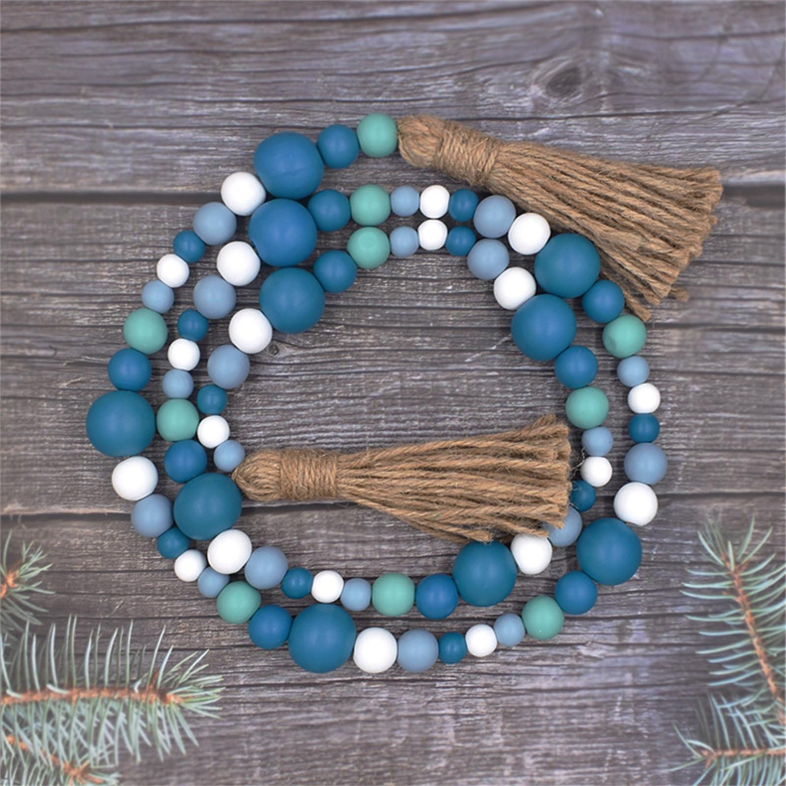 

Деревянные гирлянды из бисера с кисточками и океанским ветром цвет деревянные украшения деревенский многоуровневый декор лотка для DIY свадебный домашний декор
