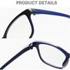 Eyewear Unisex Square Flat Mirror Reading Glasses with Blue Film Computer Eyeglasses Frames