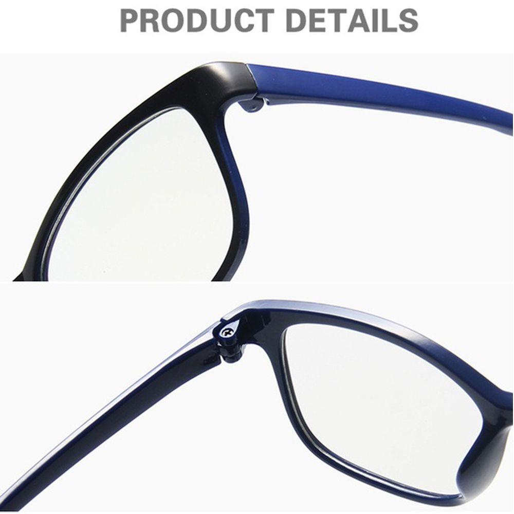Eyewear Unisex Square Flat Mirror Reading Glasses with Blue Film Computer Eyeglasses Frames