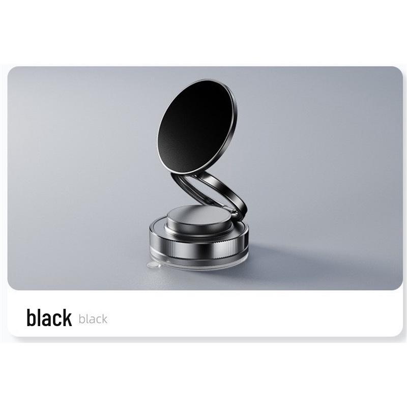 

Double Ring Magnetic Car Mount: Rotatable, Foldable, Multi-Functional Phone Holder with Suction Cup Standard чёрный