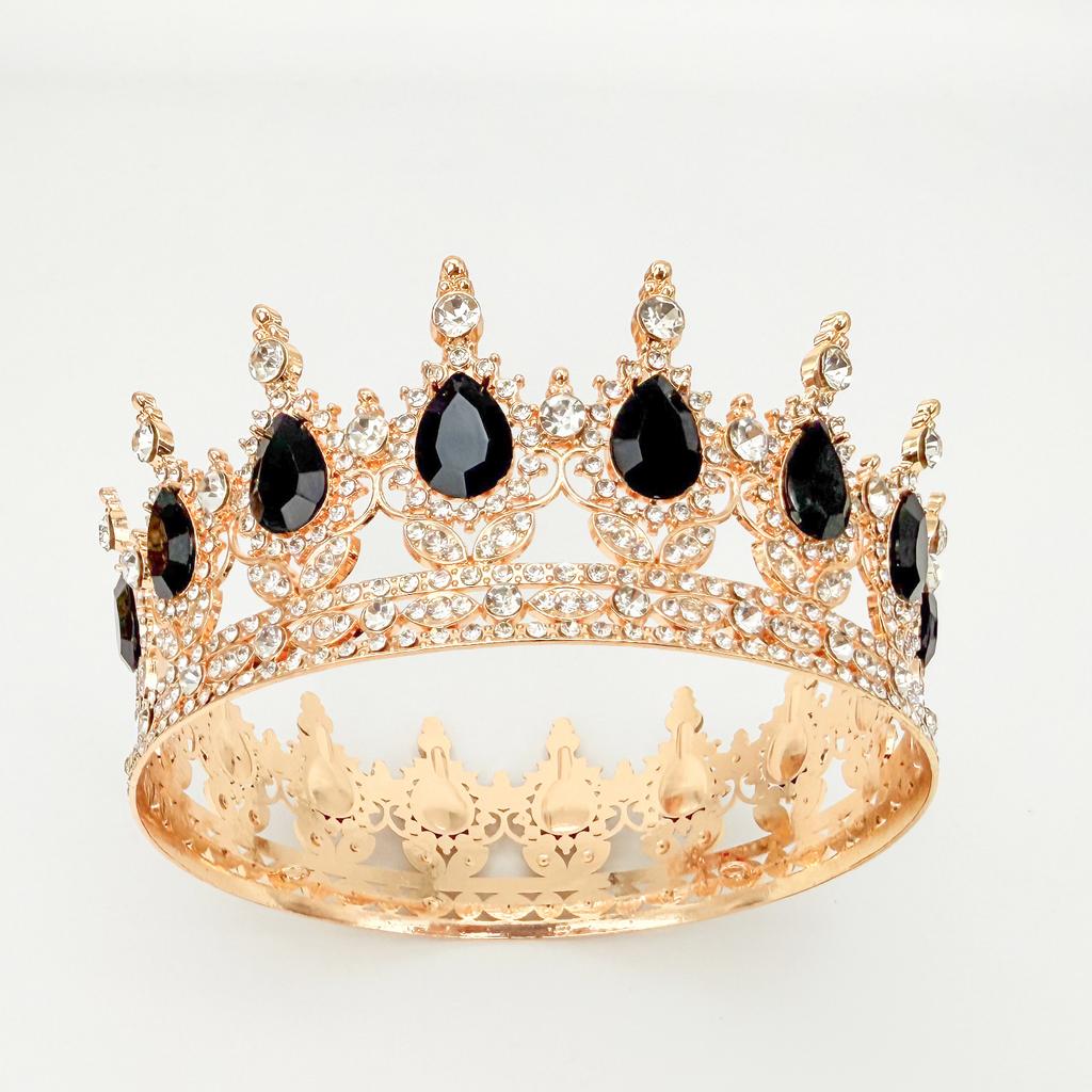 Full Circle Crown Tiara Colorful Baroque Retro Full Diamond Jewelry Wedding Accessories Crown Bridal Crown