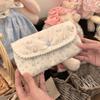 Lace Ruffle Pen Bag Flip Design Stationery Bag Durable Stationery Organizer  Gift